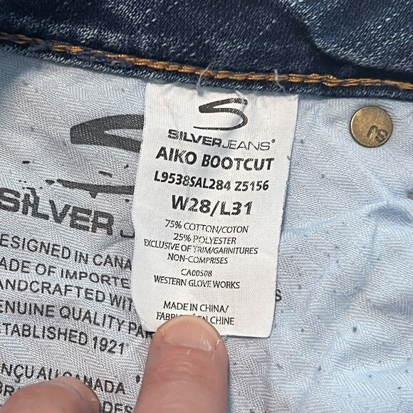 Silver Jeans Womens Aiko Bootcut Denim Jeans Low Rise Embroidered Sz W28/L31 - Picture 9 of 12